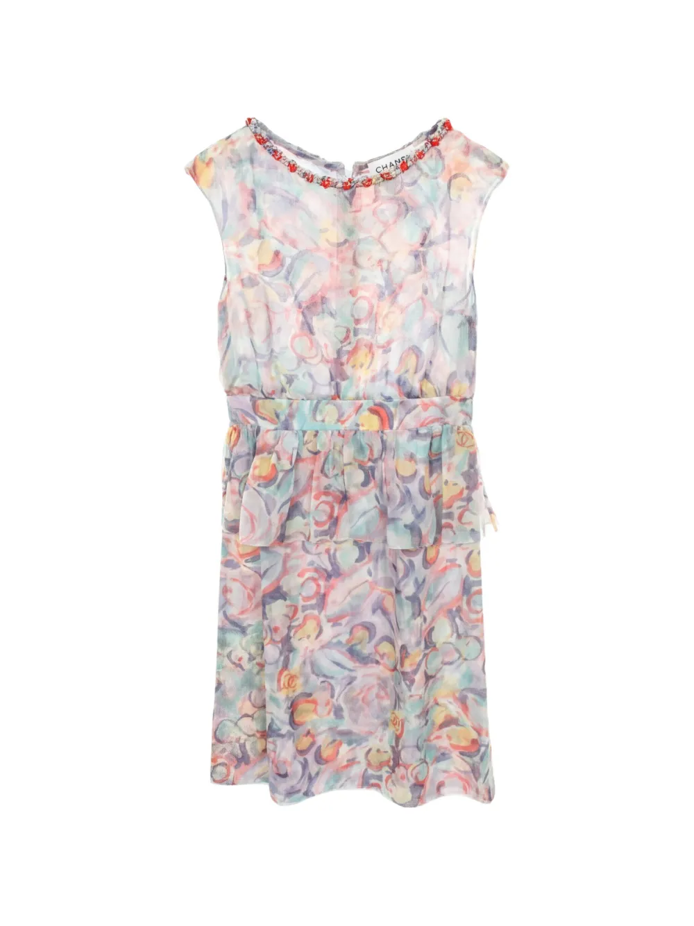 CHANEL Pre-Owned 1986 all-over-pattern sleeveless dress - Blu