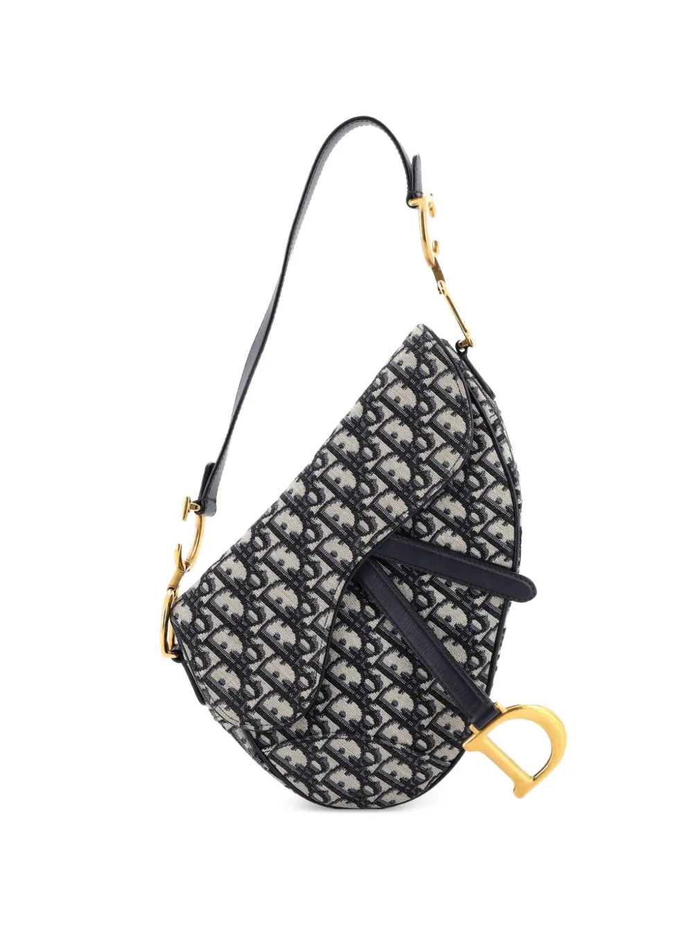 Christian Dior Pre-Owned Saddle Handbag Oblique Canvas Medium shoulder bag - Blu