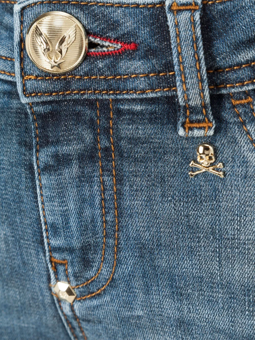  Philipp Plein Vaqueros Con Detalle Del Logo - Azul 