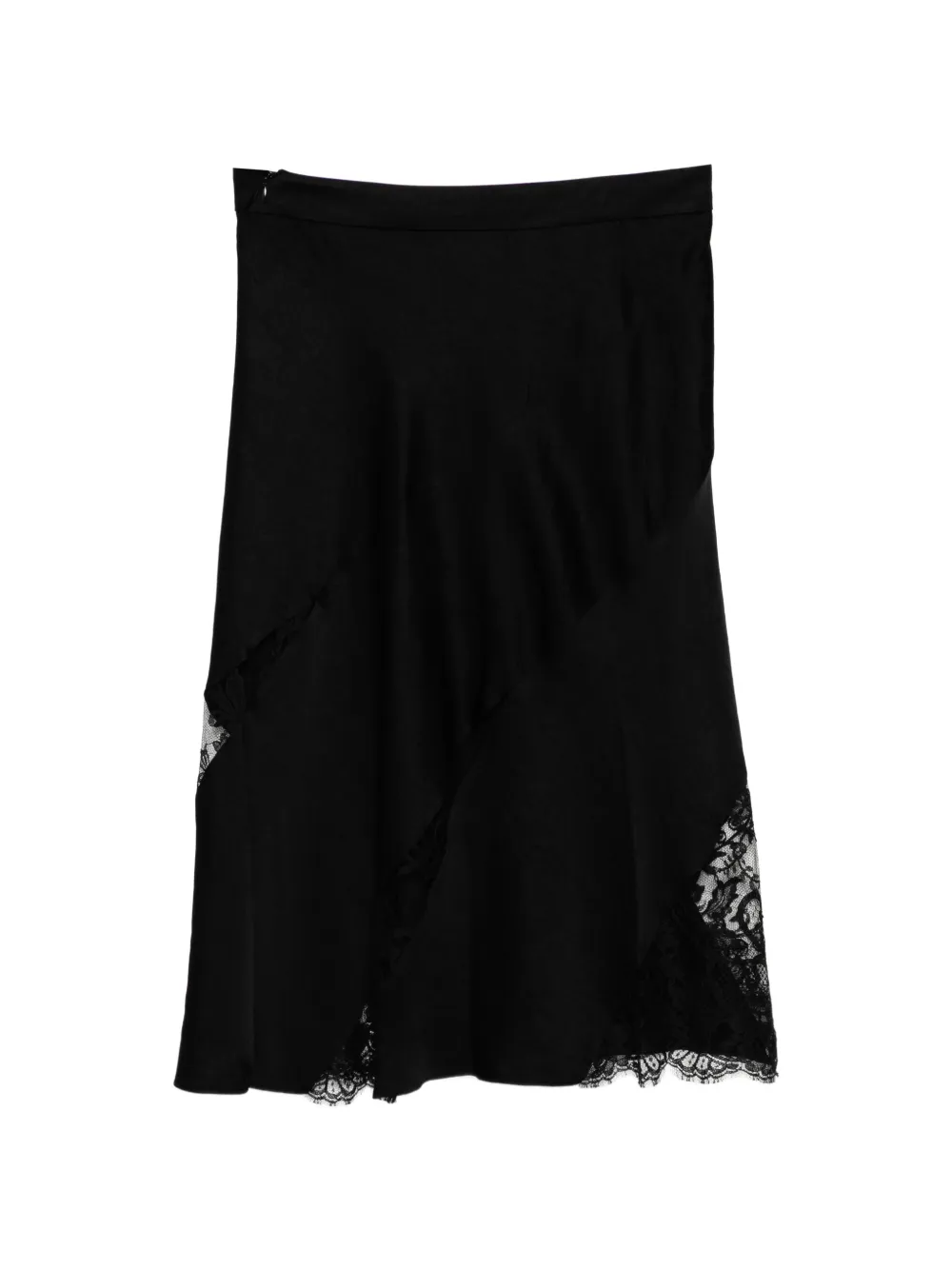 Alexander McQueen lace-trim asymmetric skirt - Nero