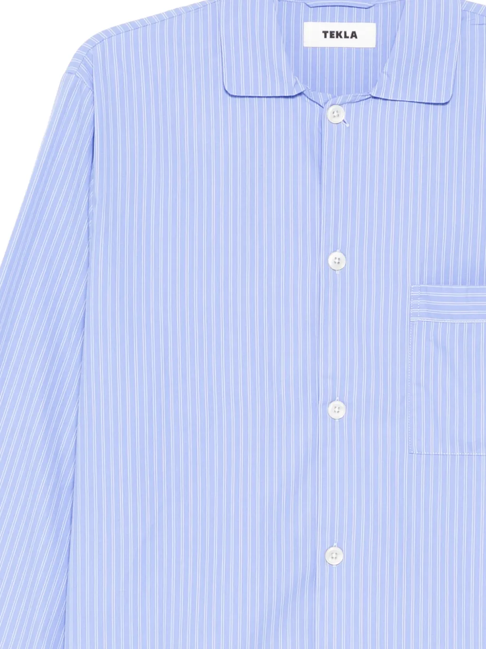 TEKLA Popeline overhemd Blauw