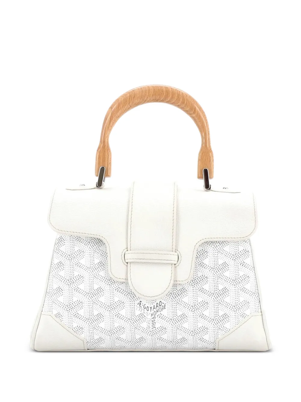 Goyard Pre-Owned Saigon Top Handle Bag Coated Canvas with Leather Mini shoulder bag - Bianco