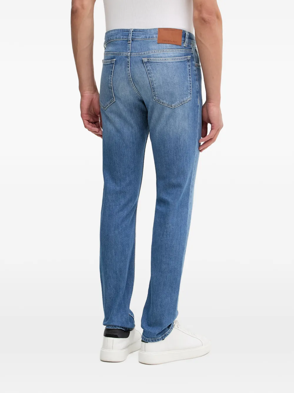  Trussardi Vaqueros Con Parche Del Logo - Azul 