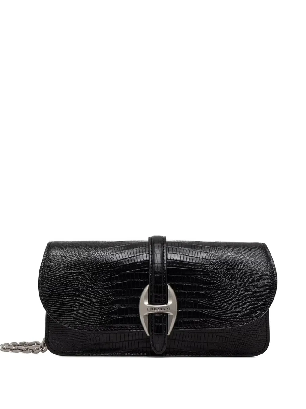 Trussardi reptile-effect chain-link wallet - Nero