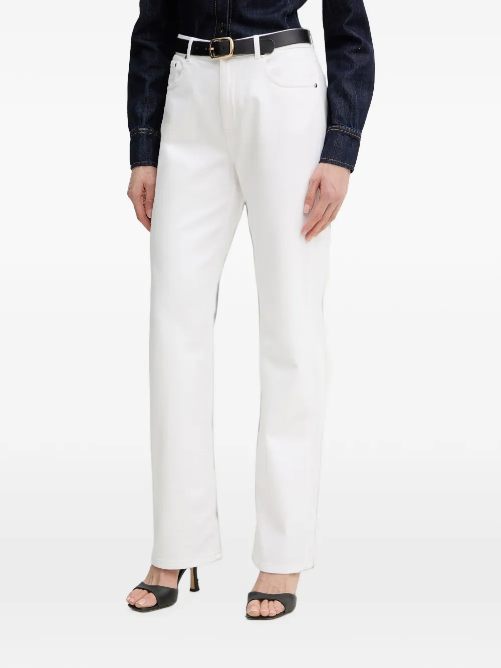 Trussardi logo-patch jeans - Bianco
