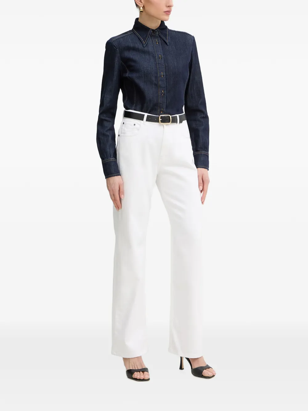 Trussardi Jeans met logopatch Wit
