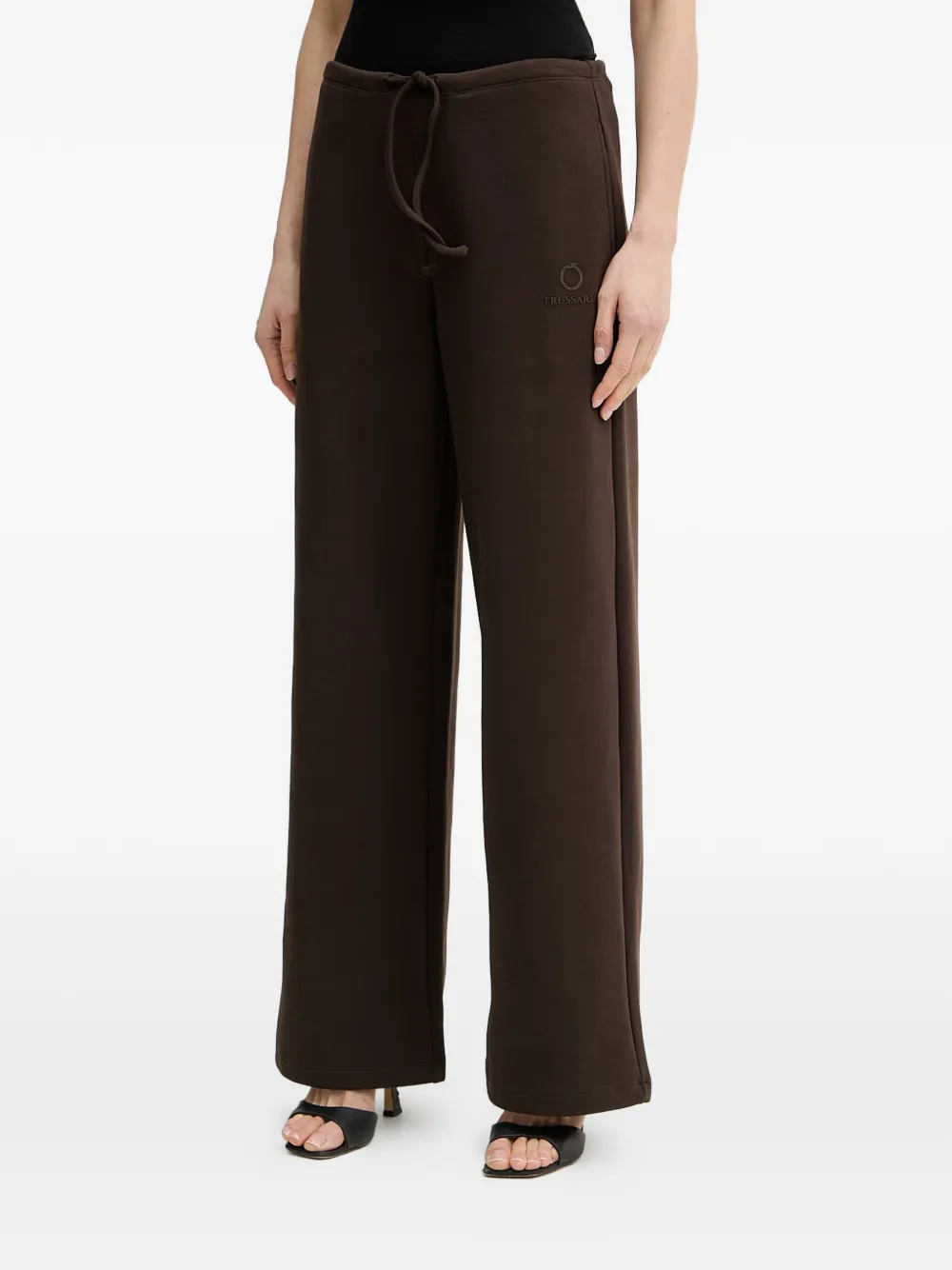 Trussardi wide-leg drawstring track pants - Braun