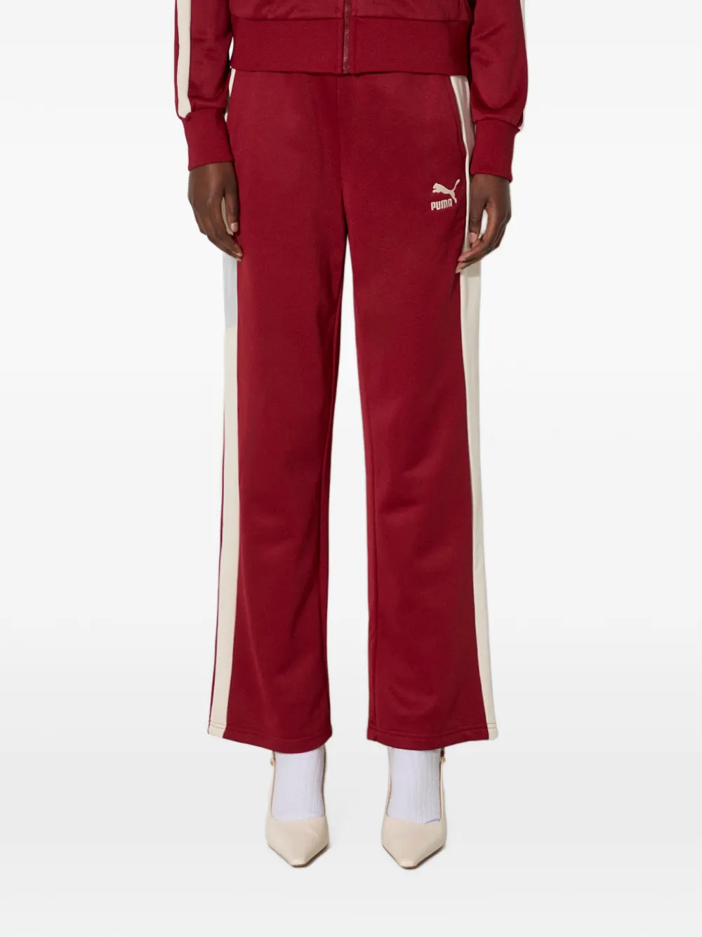 PUMA Iconic T7 logo-embroidered side-stripe track pants - Rosso