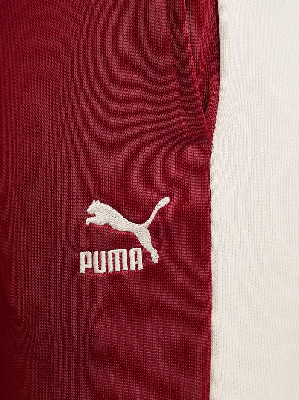 PUMA Iconic T7 trainingsbroek met zijstreep en geborduurd logo Rood