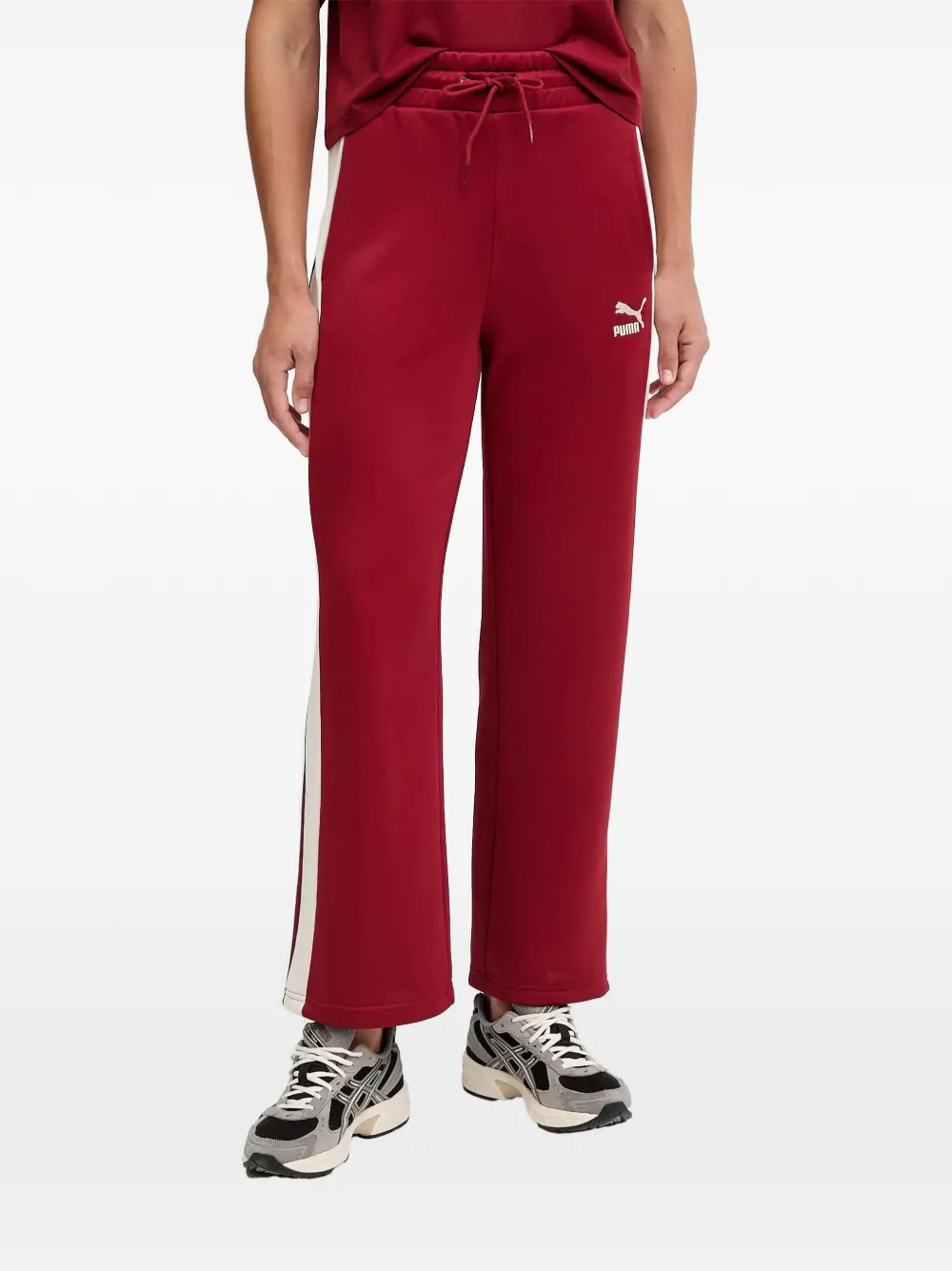 PUMA Iconic T7 logo-embroidered side-stripe track pants - Rosso