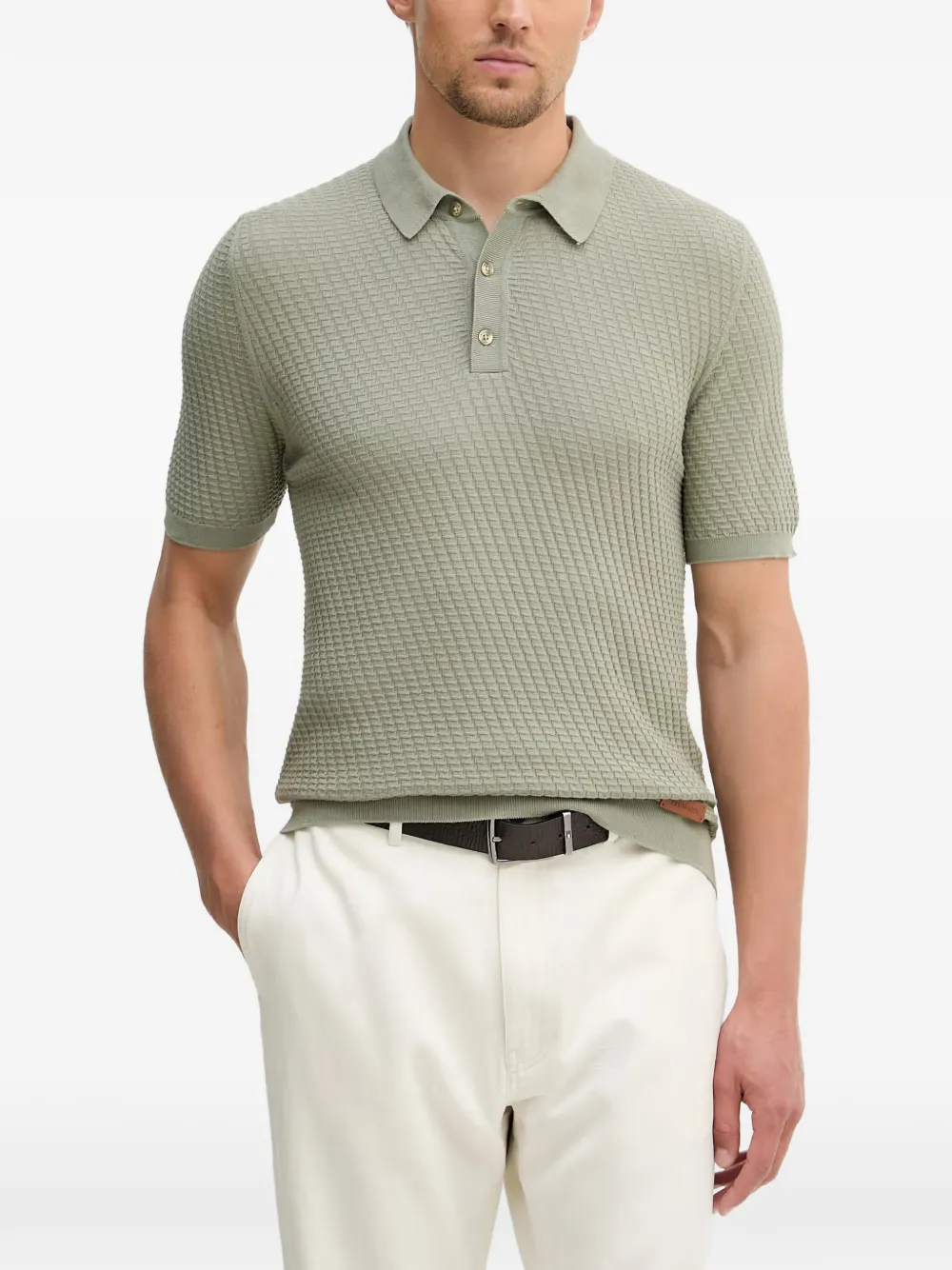 Trussardi textured-knit polo shirt - Verde