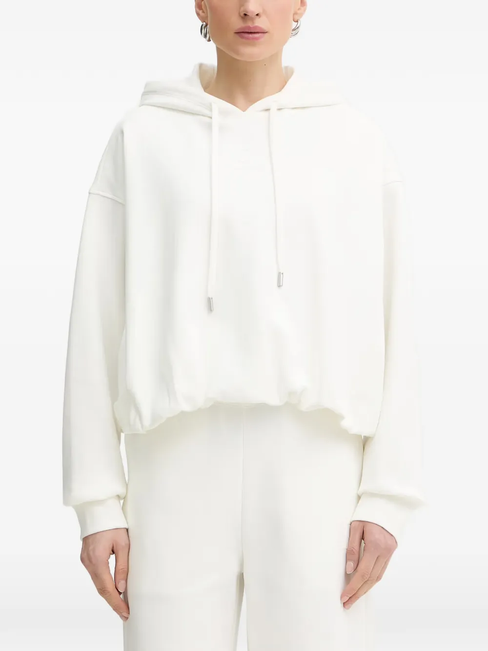Trussardi jersey drawstring hoodie - Weiß