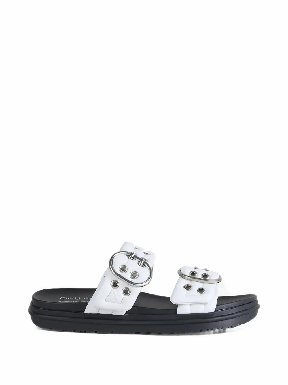 EMU AUSTRALIA Bondi Buckle 2.0 eyelet-embellished slides - Blanc EMU AUSTRALIA Bondi Buckle 2.0 eyelet-embellished slides - Blanc
