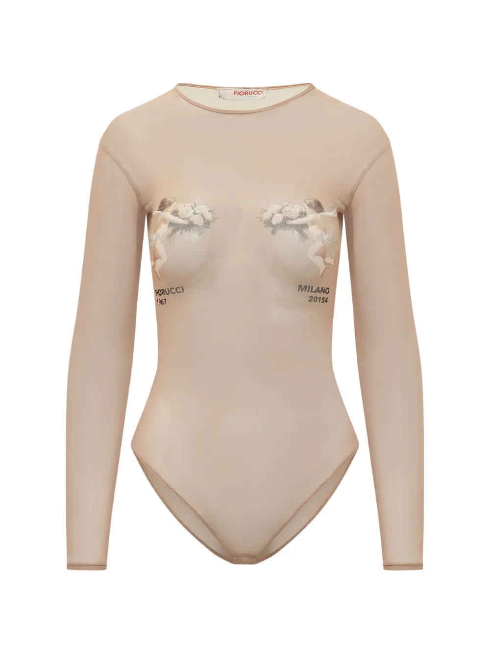 Fiorucci Bouquet Cupid-print bodysuit - Nude