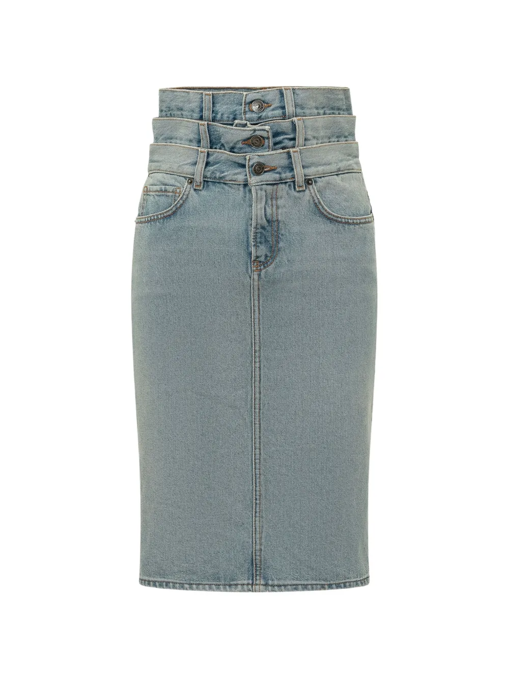 Fiorucci triple-waistband denim skirt - Blu