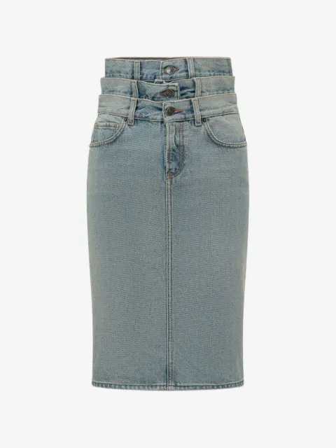 Fiorucci jupe en jean à taille triple
