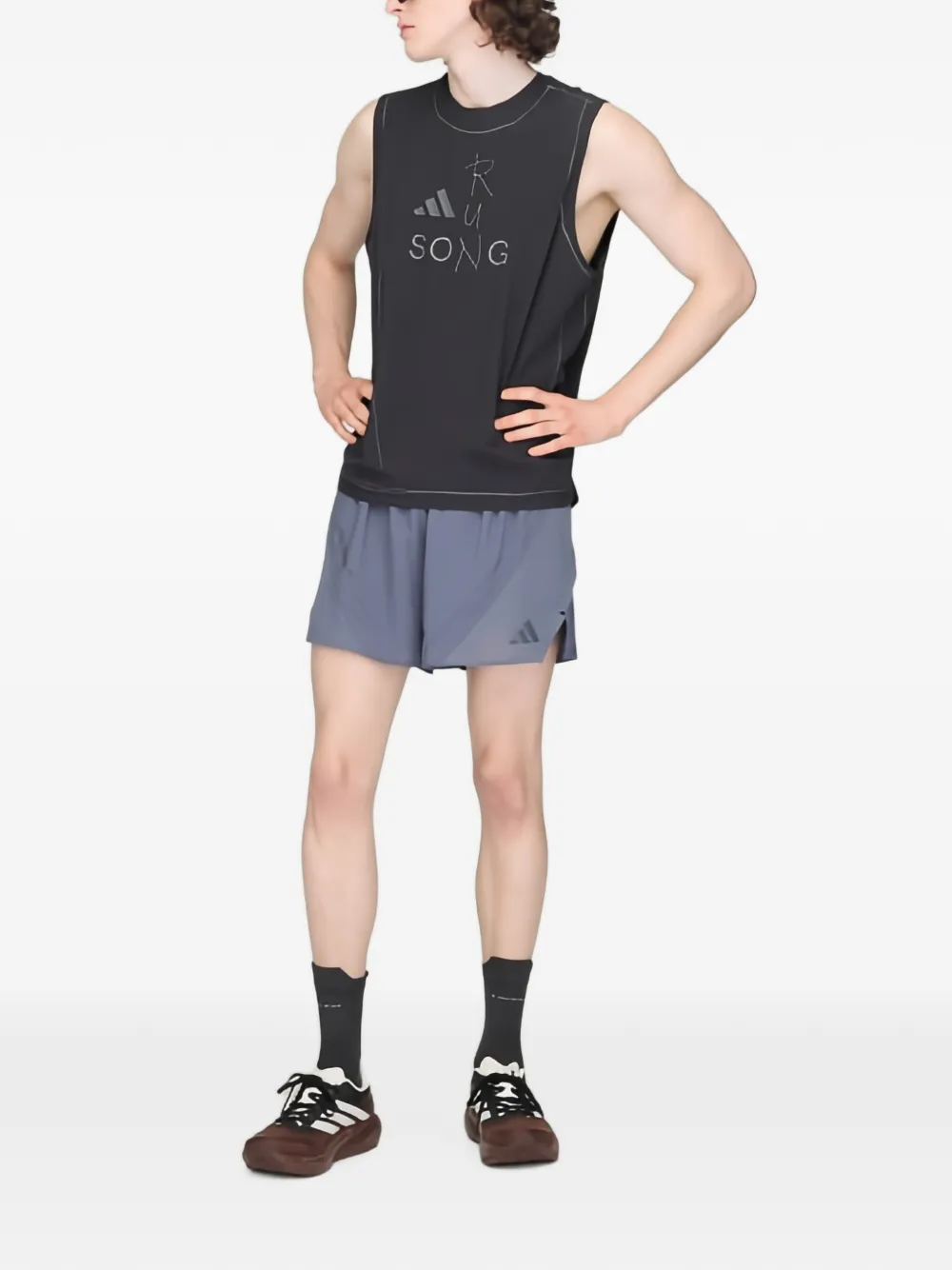 adidas Tanktop met logoprint Grijs