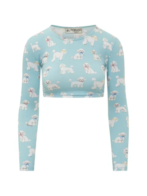 Fiorucci poodle-print cropped top