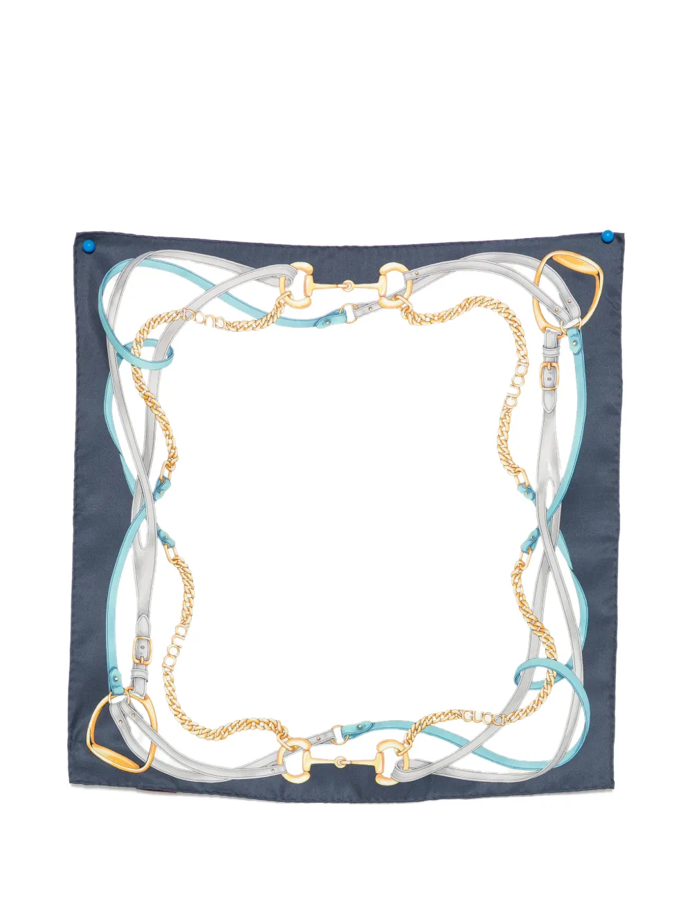 Gucci Horsebit-print square scarf - Nude