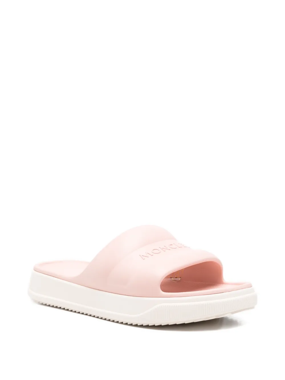 Moncler Altive slippers met logo-reliëf Roze