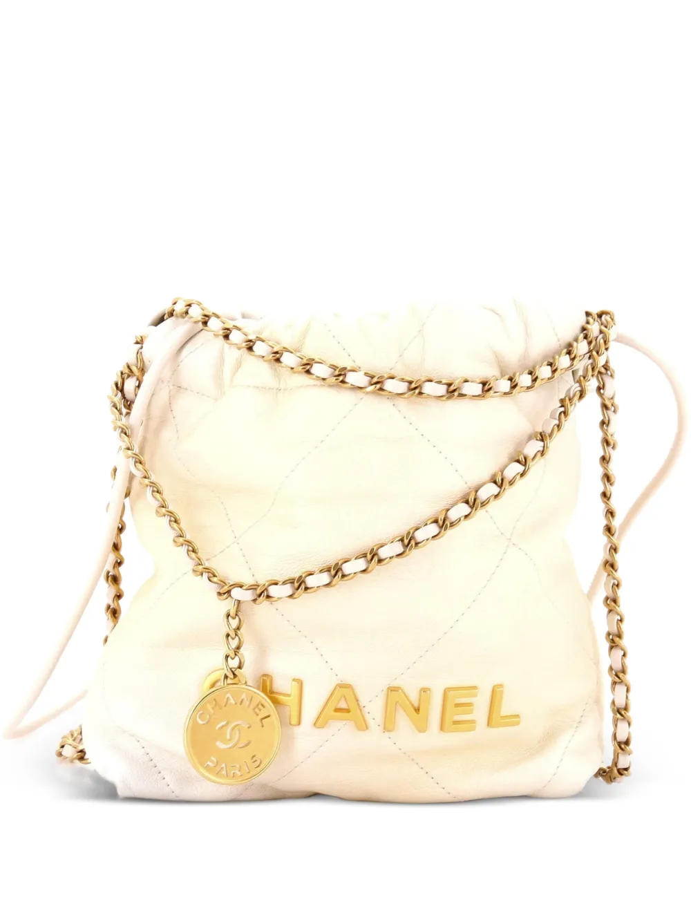 CHANEL Pre-Owned Mini Umhängetasche aus gestepptem Kalbsleder mit Kettenriemen 22cm - Gold