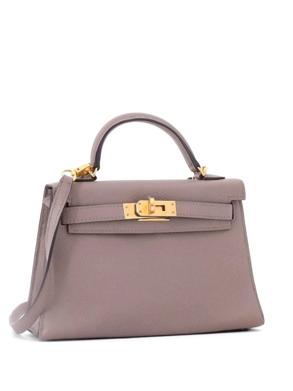 Hermès Pre-Owned Kelly Mini II Epsom Satchel-Tasche mit goldfarbenen Beschlägen 20cm - Grau