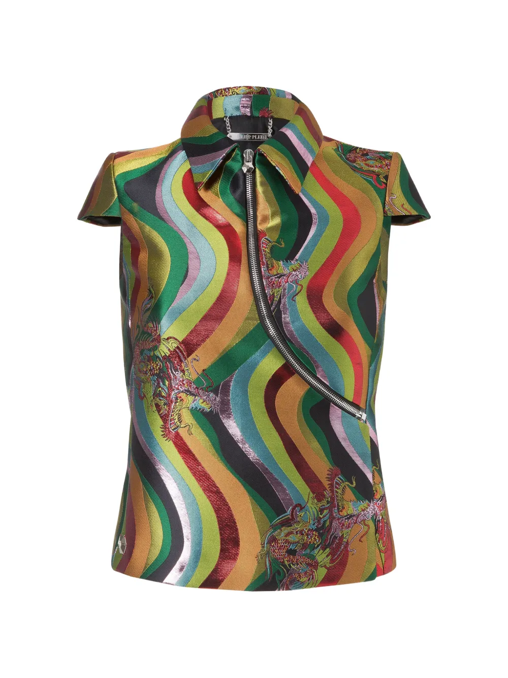 Philipp Plein Sailor zipped polo top - Grün