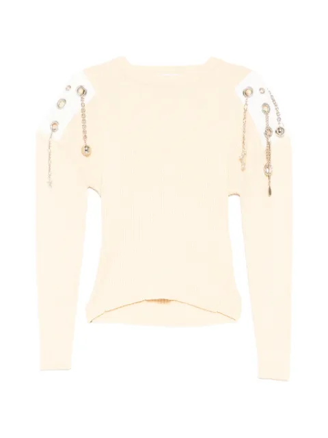 Toga decoration ribbed sweater