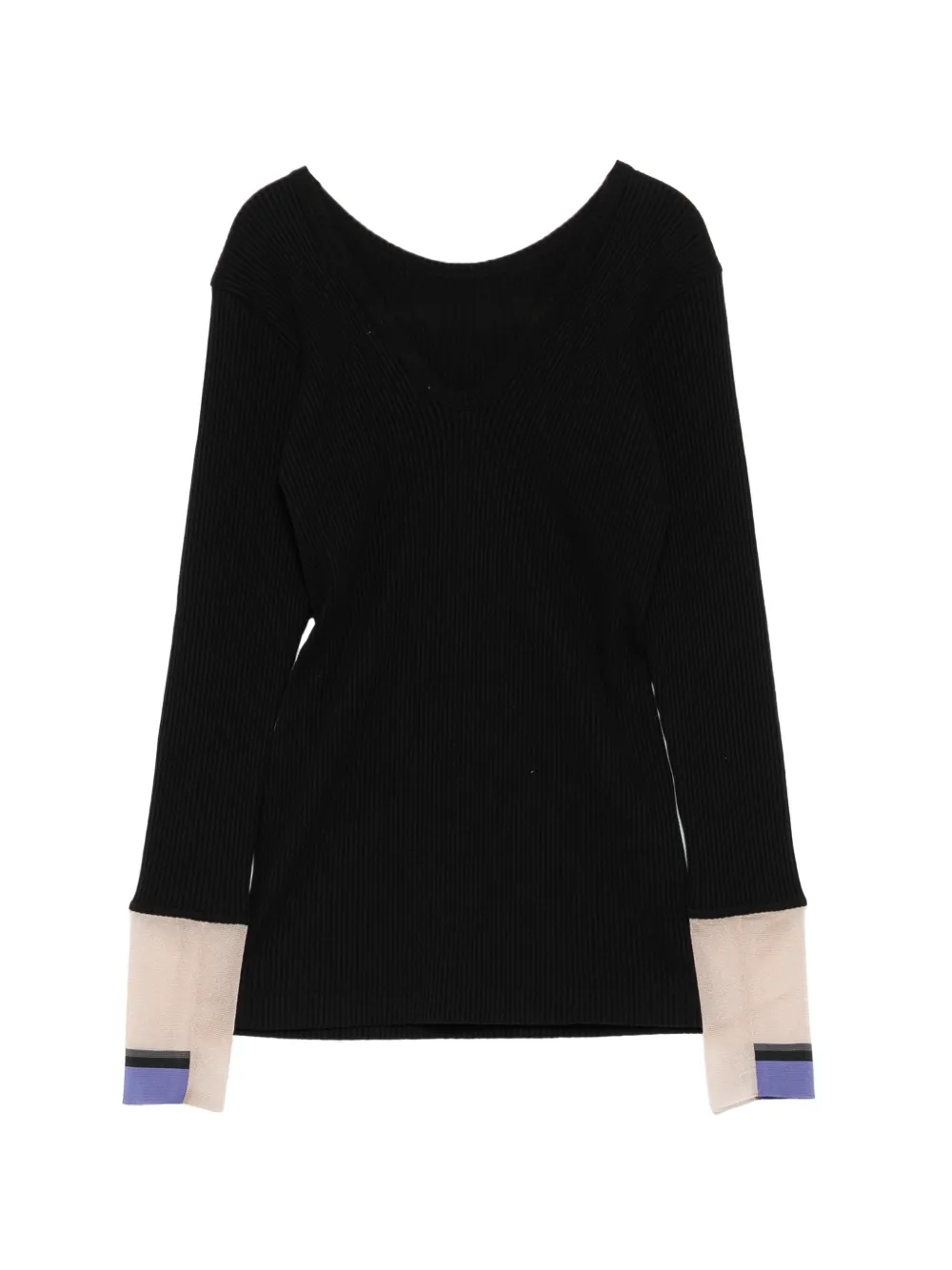 TOGA TOO ribbed long-sleeves sweater - Nero