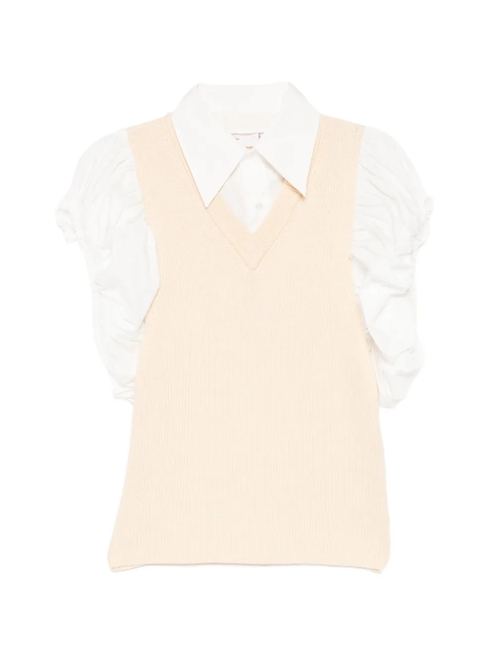 Toga roll-sleeves knitted top - Toni neutri
