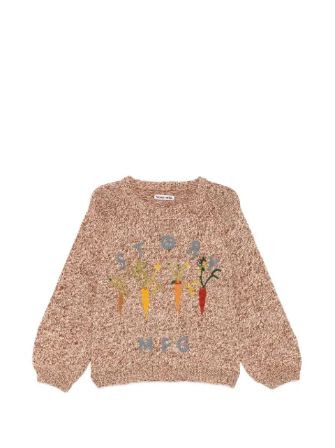 STORY mfg. graphic-patched round neck jumper