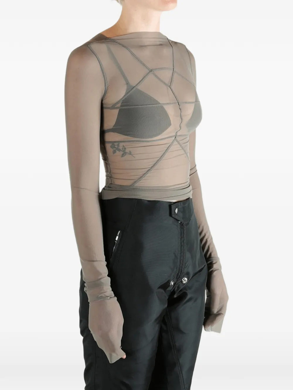 Rick Owens Temple T-shirt met naaddetail Groen