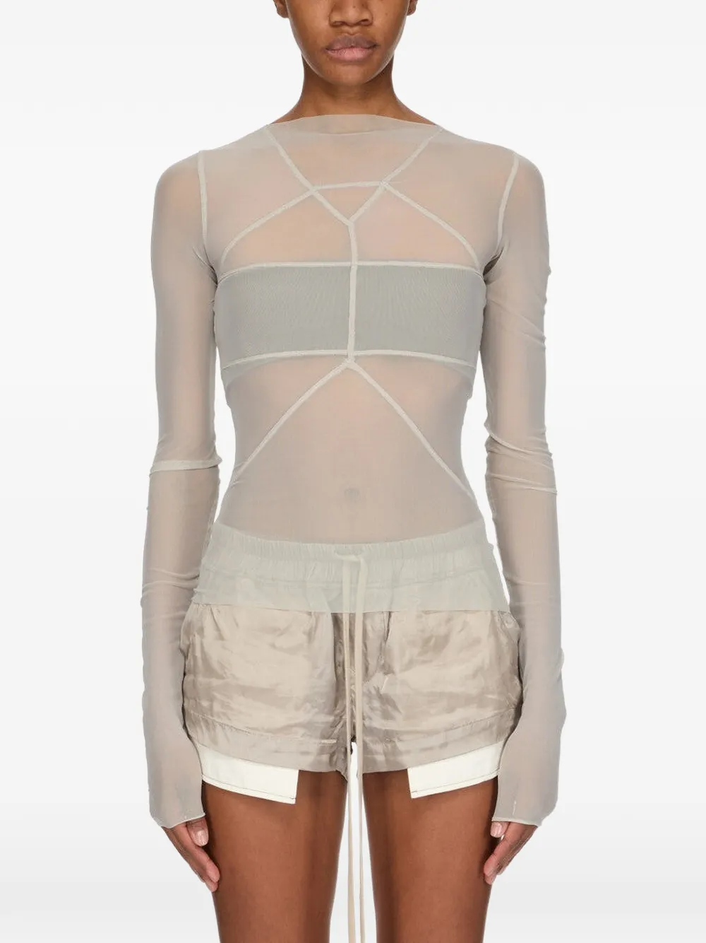 Rick Owens Temple T-shirt met naaddetail Groen