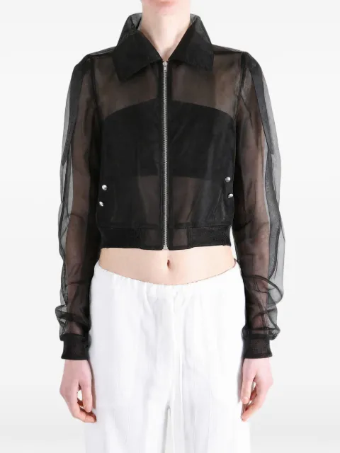 Rick Owens Dracucollar sheer zip-up jacket