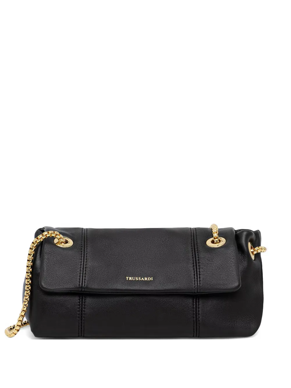 Trussardi logo-stamp chain-link shoulder bag - Nero