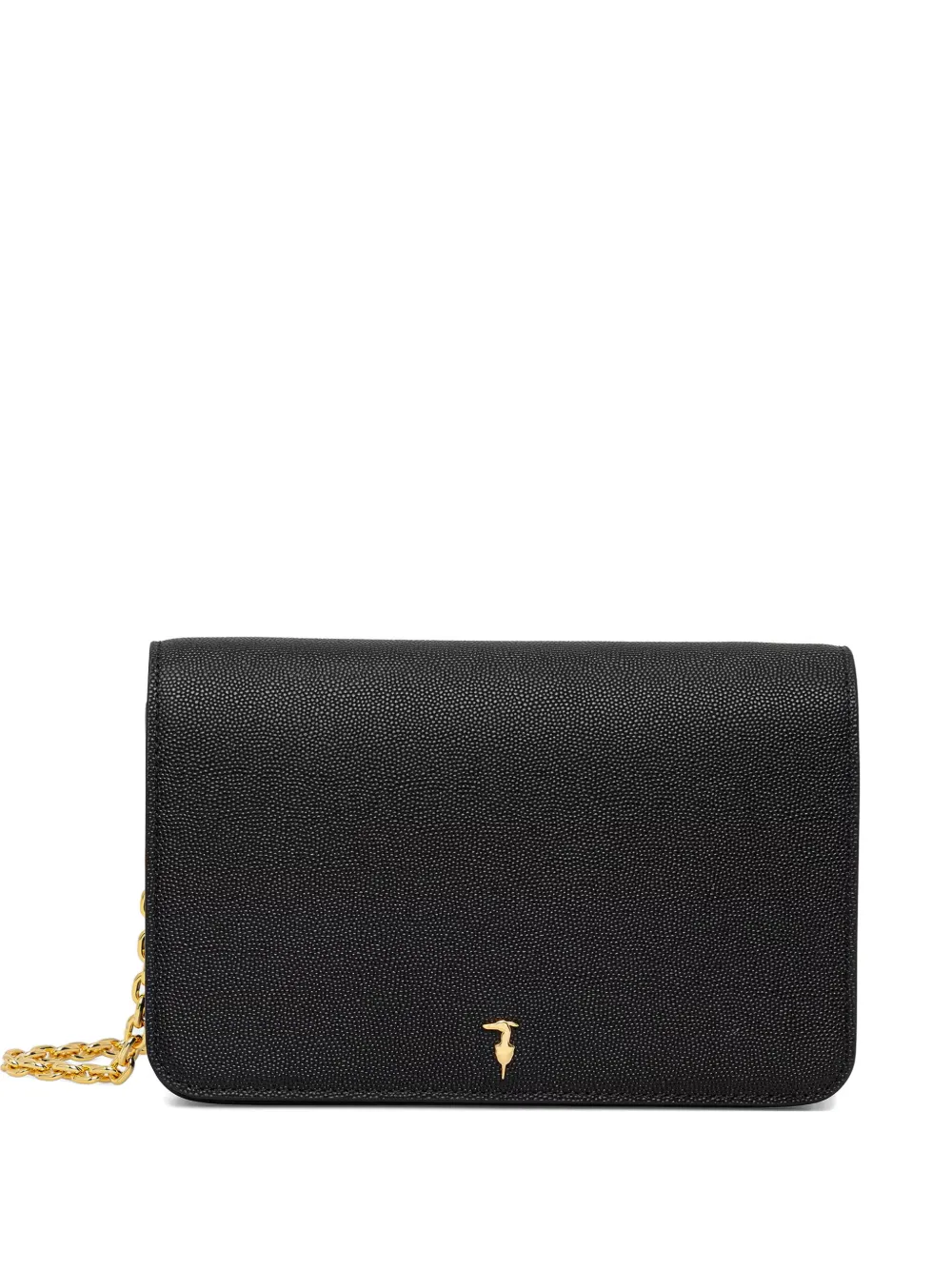 Trussardi grainy chain-link crossbody bag - Nero