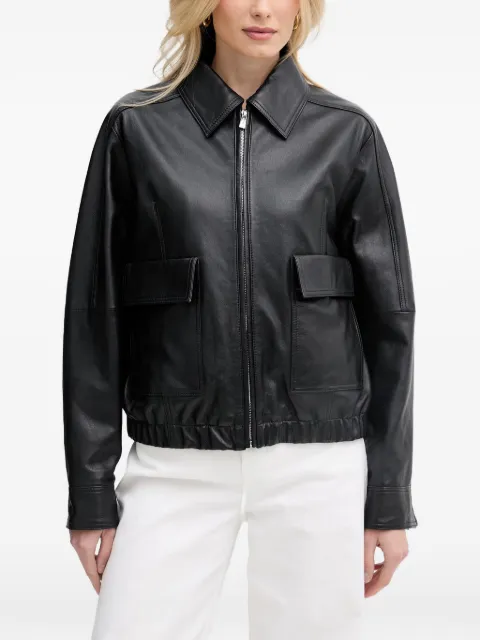 Trussardi flap-pocket leather jacket
