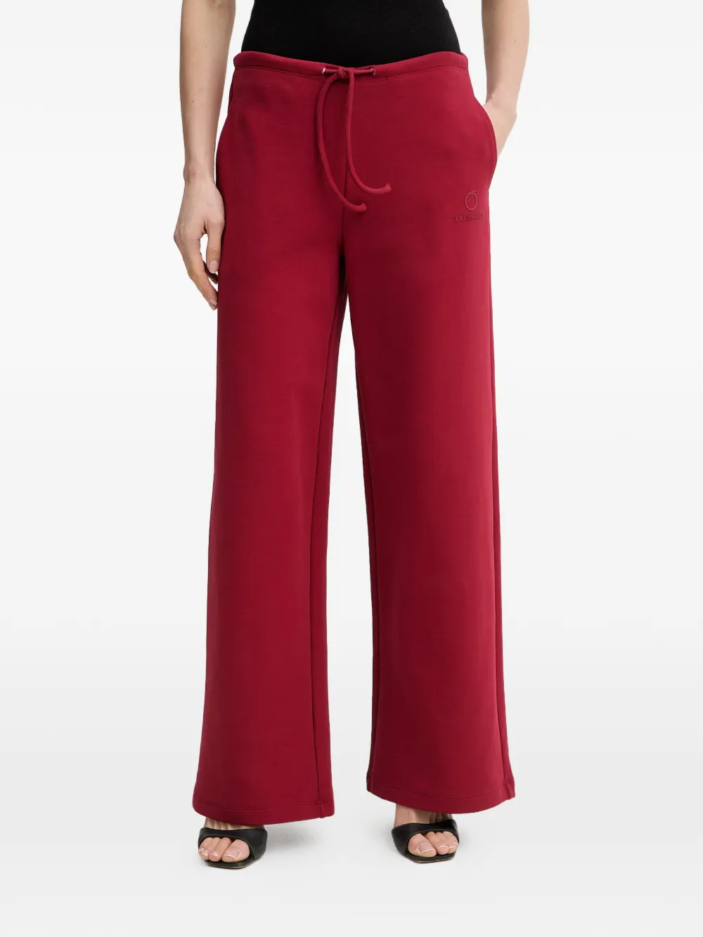 Trussardi wide-leg drawstring track pants - Rosso