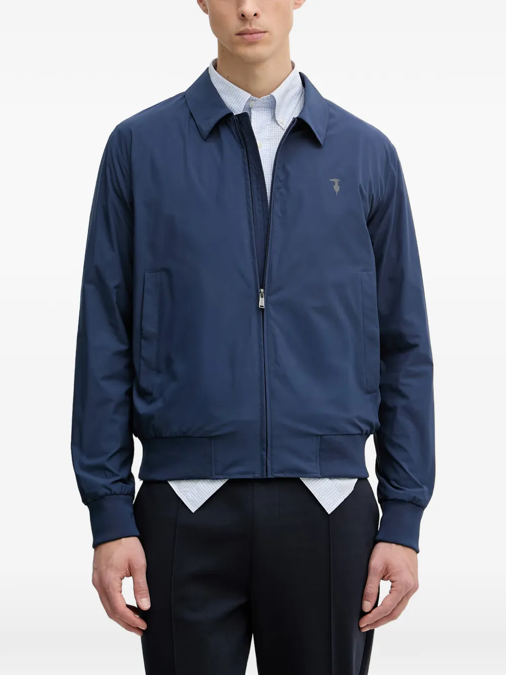 Trussardi shirt-collar zip-up jacket - Blu