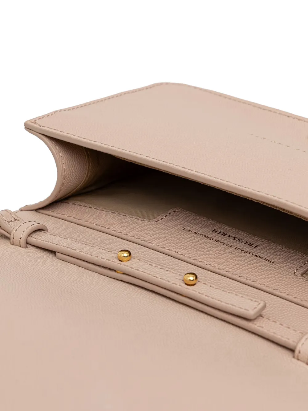 Trussardi Schoudertas met logoplakkaat Beige