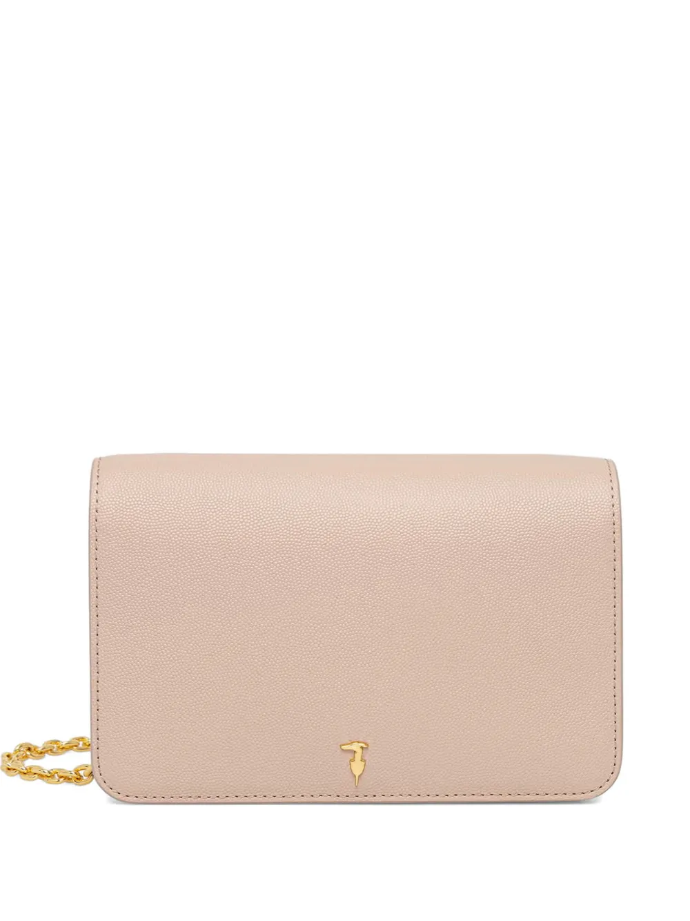 Trussardi logo-plaque chain-link shoulder bag - Neutrals