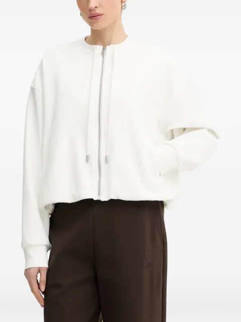 Trussardi logo-embossed zip-up sweater 