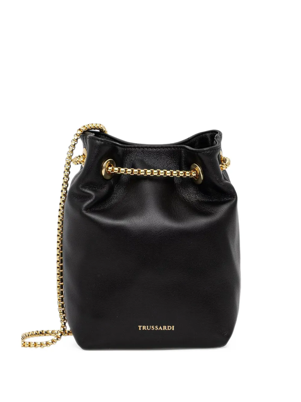 Trussardi mini Orbita logo-print chain-strap bucket bag - Nero