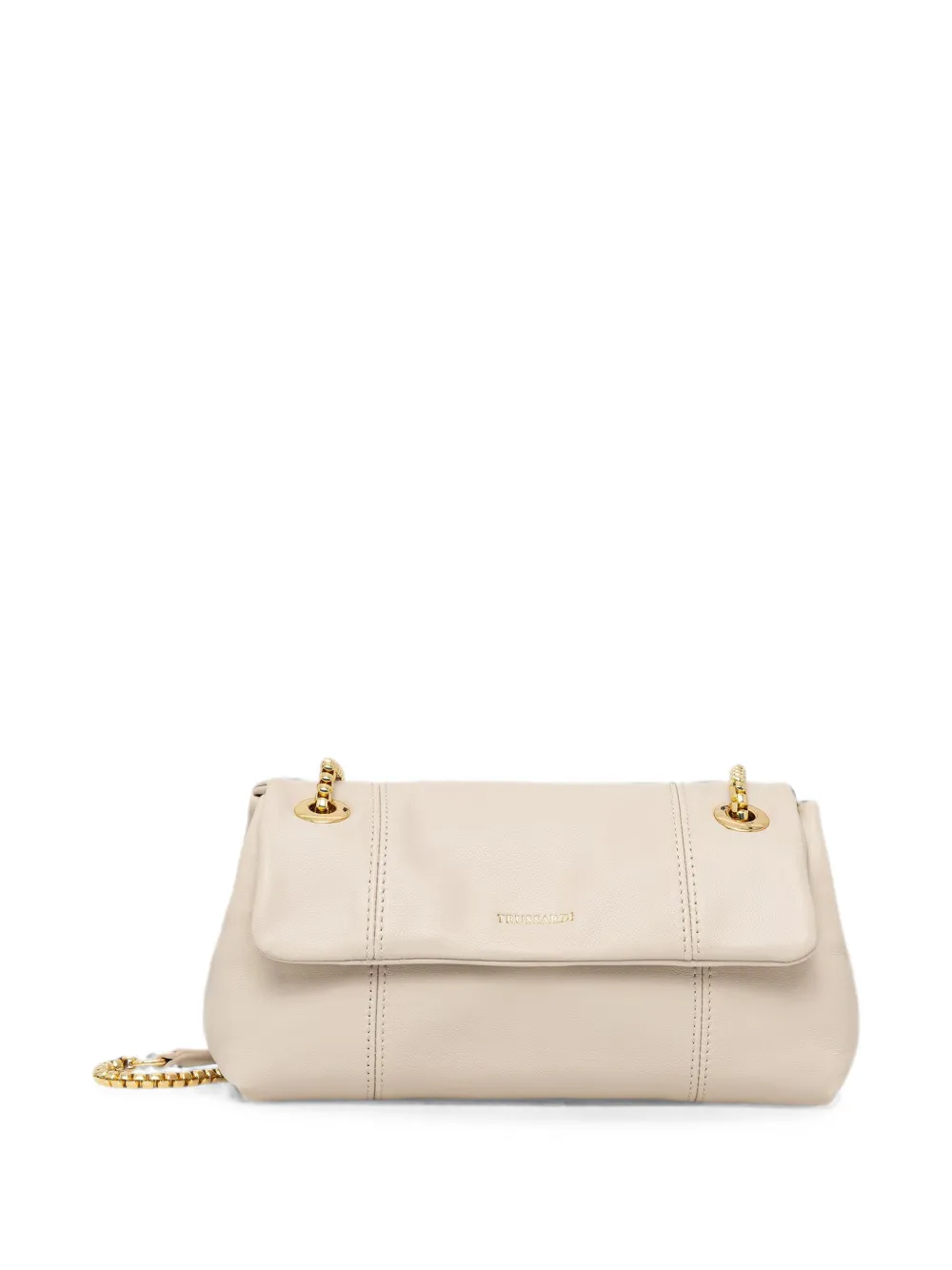 Trussardi mini Orbita logo-lettering chain-strap shoulder bag - Toni neutri
