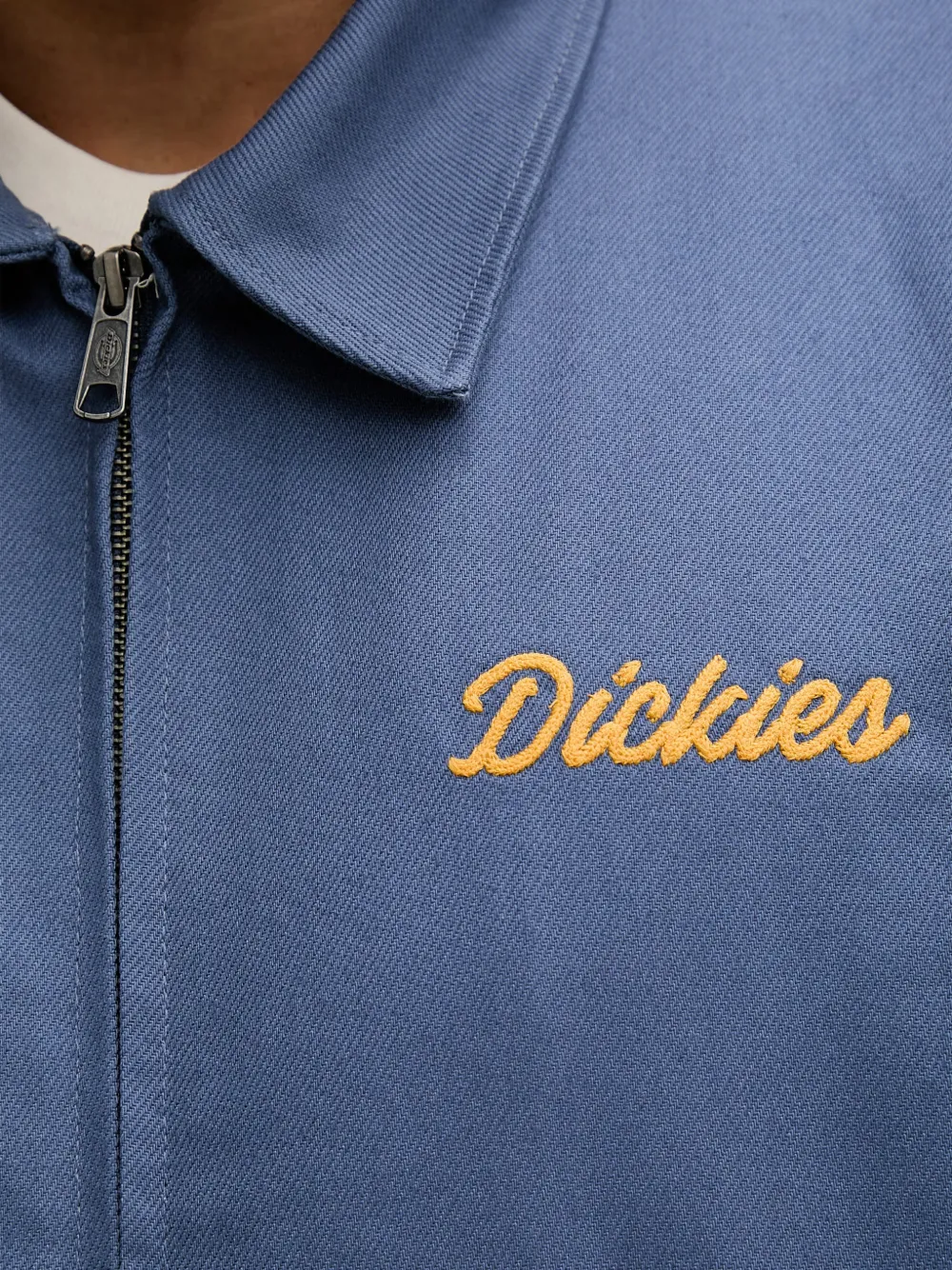 DICKIES Wellsville shirtjack met geborduurd logo en rits Blauw