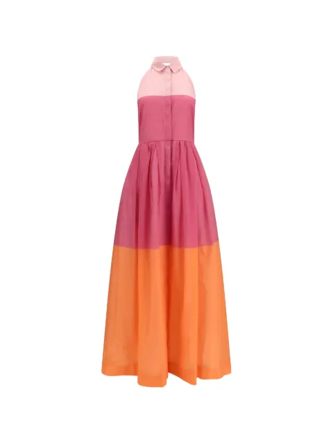 Sara Roka Mariaedna colour-block pleated maxi dress