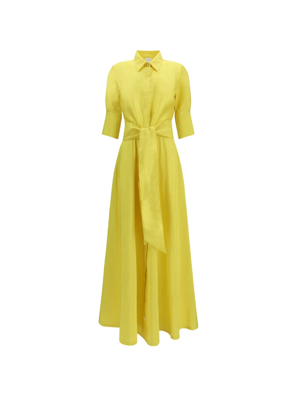 Sara Roka Etra 85 tie-belt midi shirt dress - Giallo