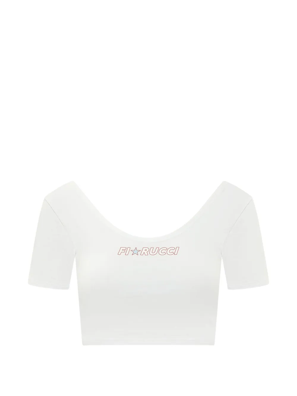 Fiorucci logo-print cropped T-shirt - Bianco
