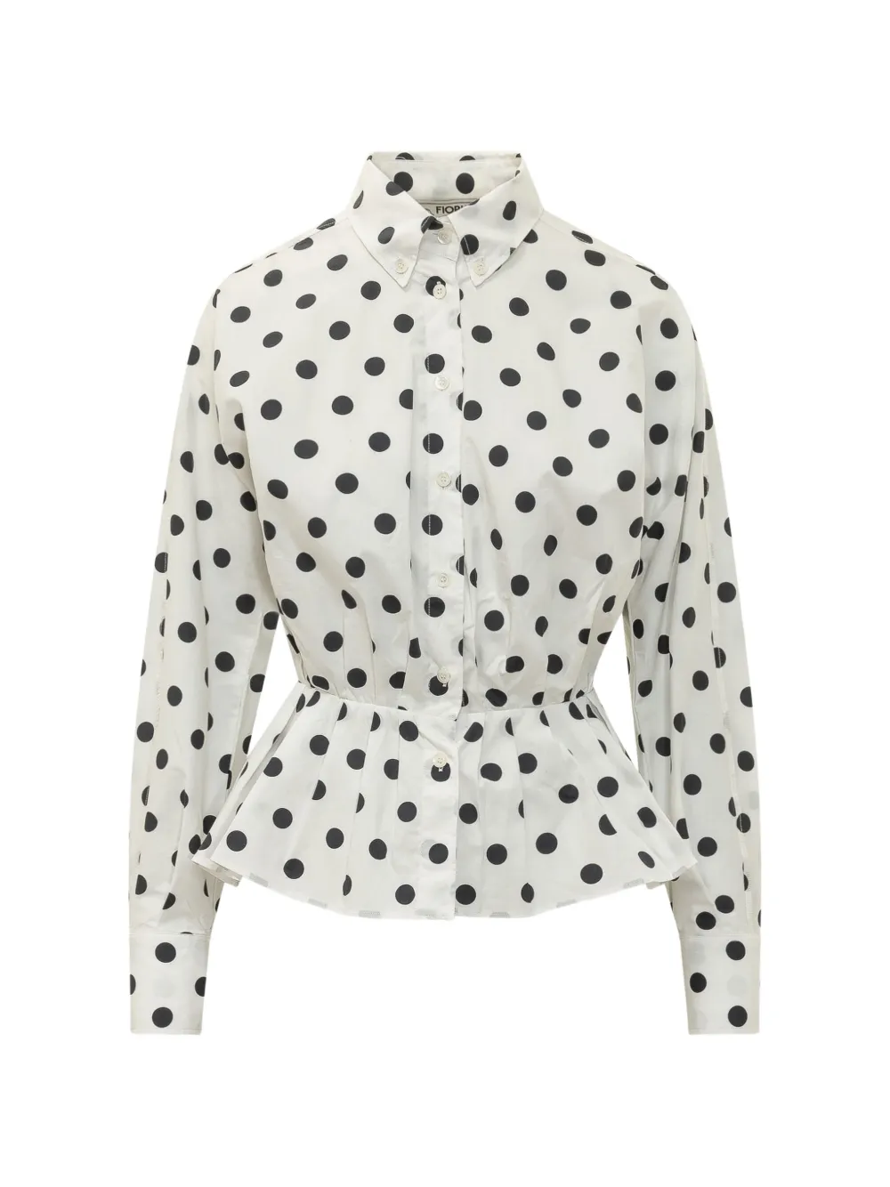 Fiorucci polka-dot peplum shirt - Bianco