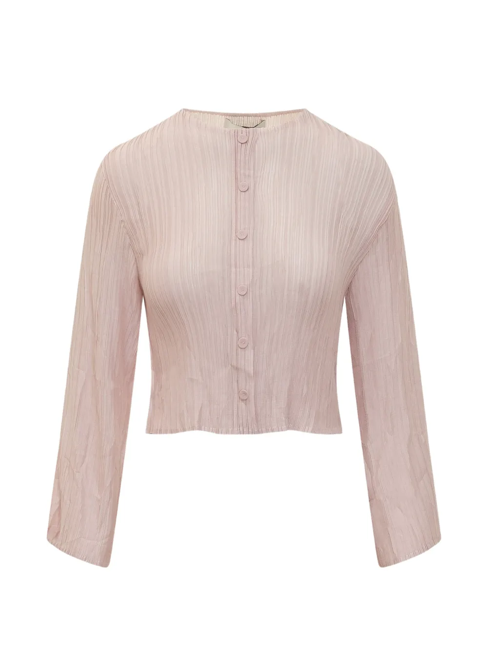 Gongdid Design plissé-effect cropped cardigan - Rosa